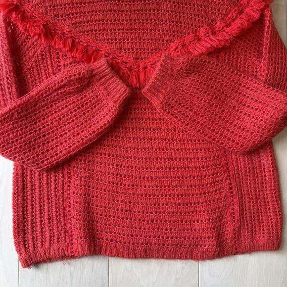 Sezane Gaston Sweater Women's Small Red Wool Cashmere Glam Boho New York - Picture 5 of 9